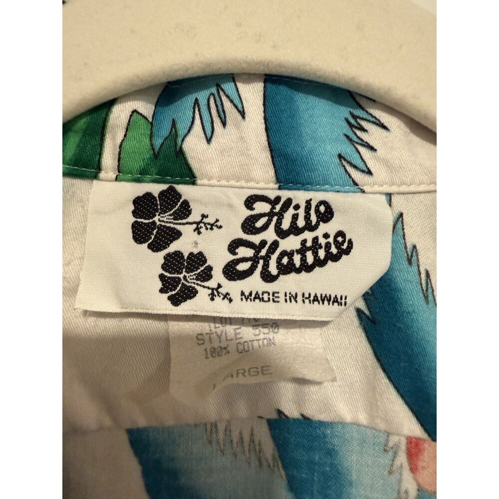 Men's Hilo Hattie Hawaiian Shirt – Tropical Leaf Print – Size L